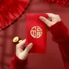 Novos Envelopes Vermelhos Personalizados Estilo Chinês com o Caractere "Fu" para Saudações de Ano Novo, Sacos de Envelopes Vermelhos Mil-Yuan Carimbados a Ouro Universais em Estoque