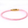 Pulseira de Cordão de Couro de Aço Inoxidável 3,0mm Fivela Resistente ao Desgaste Cordão de Couro Pendurado Fecho de Pressão Usável Ouro Duro Miçangas Cordão de Mão