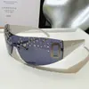 Gafas de Sol Transfronterizas de Nuevo Estilo con Incrustaciones de Diamantes y Montura Grande Gafas de Sol Estilo Milenio Europeo y Americano para Chicas Populares Gafas Lisas de Gama Alta
