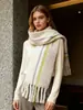 25 Novos Cachecóis de Faux Cashmere para Outono e Inverno com Padrão de Pássaro Azul, Xales para Escritório, Cachecóis Versáteis Estilo Coreano para Atacado