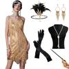 Vestido Gatsby de talla grande de los años 20, con borlas de cuentas y escote en V, vestido de noche con lentejuelas vintage, vestido de baile latino