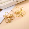 Pendientes de Flor Cepillada Nuevos y Modernos para el Trabajo, Estilo Vintage Irregular, Pendientes Geométricos de Diseño de Nicho Versátil