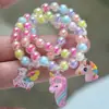 Pulsera de Dibujos Animados Nueva Pulsera Infantil Unicornio Niña Pequeña Accesorios de Dibujos Animados Joyería con Cuentas Niñas Viaje Versátil
