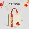 Bolsas da Sorte de Ano Novo de Alta Qualidade em Estoque, Impermeáveis, Espessadas, Tridimensionais, Sacolas Tote Publicitárias Promocionais, Bolsas de Mão de Lona Vermelha