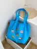 Bolso Nuevo Estilo Coreano con Estampado de Letras para Mujer, Bolso de Hombro de Nylon de Gran Capacidad, Bolso Tote Casual Versátil Portátil con Cordón