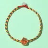 Pulseira de Fio Colorido do Festival do Barco-Dragão com Design de Pequeno Zongzi, Pulseira Tecida Artesanal Cartoon para Adultos e Crianças, Pulseira de Segurança