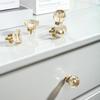 Manípulo de Gaveta de Guarda-Roupa de Porta de Armário de Latão com Cristal Moderno Minimalista Manípulo de Cristal Dourado de Luxo Leve High-End