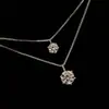 Collar de Diamante Único de Seis Garras para Mujer, Lujo Ligero Nicho Moda de Gama Alta Estilo Ins Versátil Exquisito Accesorios de Cadena para Clavícula Venta al por Mayor