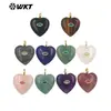 Wt-P2042 Joyería de Piedras Preciosas con Forma de Corazón Tridimensional, Obsidiana, Lapislázuli y Circonita Incrustada - Pendientes, Collar, Colgante