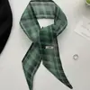 Pañuelo Pequeño de Lino a Cuadros Estilo Retro para Mujer Nueva Colección Primavera Verano 2026 Versátil Decorativo Pañuelo Pequeño Cinta Serpentina Multifuncional