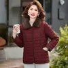 Jaqueta de Algodão com Gola de Lã de Cordeiro de Inverno para Mãe, com Plus Veludo, para Mulheres de Meia-Idade e Idosas, Acolchoada, Quente, Pequeno Casaco de Algodão, Jaqueta de Algodão Fashionável e Versátil, Roupa Externa