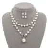 Collar de Perlas de Doble Capa de Lujo Ligero Estilo Francés para Mujer, Colgante con Cierre Ot de Diseño Exclusivo, Cadena para Clavícula, Accesorio de Cuello de Gama Alta