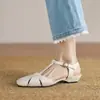 Sandálias de Dedo Bico Fino Estilo Coreano para Mulheres, Solado de Borracha, Novos Sapatos de Tamanho Grande, Sapatos de Verão para Mulheres, Sandálias Baixas com Parte Traseira Vazada para Mulheres