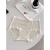 Pantaletas de mujer estilo coreano, dulces, de alta elasticidad, de cintura media, de seda antibacteriana con entrepierna extendida, ropa interior de mujer cómoda y transpirable de seda helada