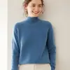 Suéter de Caxemira Engrossado de Cor Sólida de Meia-gola Alta para Mulheres plus size Suéter de Caxemira Solto Manga Raglan Base de Malha Top