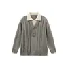 Yidao Vintage 2026 Coleção Outono Nova: Conjunto Casual de Duas Peças em Tricô Polo Estilo Marroquino Old Money com Caimento Solto