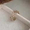 Anillo de Encaje Dorado Vintage Estilo Francés para Mujer, Diseño Estilo Palacio, Exquisito Anillo Abierto Apilable para Dedo Índice 2026