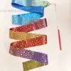 Cinta de Gimnasia Rítmica de 2 metros Cinta de Gimnasia para Competición de Rendimiento Cinta para Baile Infantil con Palo Cinta
