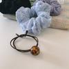 Anillo para el cabello de bola redonda pequeña transparente con estampado de leopardo estilo coreano, buena elasticidad, moda diaria, cola de caballo en espiral, cuerda para el cabello, banda de goma