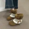 Botas de Nieve Peludas para Mujer, Botines Birkenstock Antideslizantes, Nuevo Estilo Invierno 2025, Aumentan la Altura, Forradas de Borrego, Zapatos Cálidos de Algodón