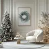 Corona de Navidad Mixta de PE 60cm Decoración Navideña Artificial Adorno de Escena Festiva Accesorios Colgante de Pared Corona Artificial Hecha a Mano