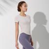 Novas Roupas de Yoga Outono e Inverno para Mulheres, Tops Esportivos Sexy de Manga Curta com Gola Redonda Estilo Cauda de Andorinha para Yoga, Roupas de Fitness Bordadas Cruzadas para Mulheres