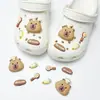 Acessórios de decoração de sapatos DIY para Crocs, fivelas decorativas fofas de pelúcia 3D de desenhos animados, leão e gato do zoológico para a superfície do sapato