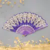 Abanico de Encaje Vintage Estilo Europeo de Flor Única para Mujer, Abanico de Orquídea de Verano, Abanico Plegable para Fotografía de Performance de Danza, En Stock