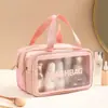 Bolsa de Maquillaje Estilo Tiktok para Mujeres, Bolsa de Almacenamiento Portátil Impermeable de Gran Capacidad, Bolsa de Artículos de Tocador Transparente para Viaje con Separación Seco-Húmedo