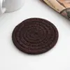 Porta-copos Escandinavo de Corda de Algodão Tecida Redondo Espessado Isolamento Térmico Tapete para Panela Anti-Escaldante para Mesa de Jantar Doméstica Sousplat Tapete para Caçarola