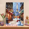 Pintura al óleo digital de Santa Claus transfronteriza para colorear DIY, diseño personalizado basado en imágenes proporcionadas, pintura decorativa acrílica para principiantes, venta al por mayor