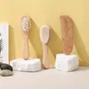 Escova de lã de faia com embalagem de material personalizada e logotipo, pente de almofada de ar para massagem personalizado, pente plano de faia personalização personalizada