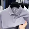 [Acetato y Seda de Morera y Lino] Camisa Polo de Lujo Transfronteriza 7A para Hombre con Cuello, Camiseta de Manga Corta para Hombre
