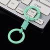 Llavero de pintura metálica de color pequeño fresco coreano doble anillo hebilla de resorte hebilla de conexión de equipaje accesorios de joyería diy
