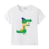 Camiseta de algodón con cuello redondo y manga corta para niños con estampado de dibujos animados, camiseta de verano de media manga para niños, suministro transfronterizo.