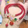 Ventas Directas de Fábrica de Nuevas Pulseras Rojas de Año de Nacimiento del Zodiaco, Suministro para Transmisiones en Vivo, Pulseras Rojas de Cristal con Doble Capa para el Año del Caballo