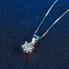 Rápido mano TikTok en línea Rojo Vivo suministro collar de plata ocho corazones y ocho flechas alta imitación color D moissanita Trébol colgante femenino