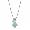 Collar de Flor de Trébol con Circonita Azul, Cadena de Clavícula de Lujo Ligero de Nicho de Gama Alta, Accesorio de Moda Elegante para el Día a Día