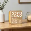 Nuevo reloj con lámpara calefactora para decoración del hogar, reloj electrónico multifuncional con imitación de veta de madera, despertador electrónico LED, superventas transfronterizo 8061