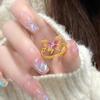 Anillo de Mariposa de Esmalte de Color Degradado para Mujer Hada Nuevo Diseño Nicho Retro de Alta Gama Joyería Versátil al Por Mayor