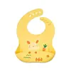 Babadores de Silicone Infantis Modelo Novo Transfronteiriço, Babadores de Silicone à Prova d'Água e Resistentes a Manchas, Babadores de Alimentação para Bebê, Personalizáveis