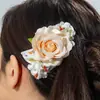 Acessórios Transfronteiriços Europeus e Americanos, Pente de Cabelo e Grampo de Cabelo Doces com Flores Artificiais, Ornamento de Cabelo de Flor Estilo Férias Boêmio com Franjas