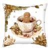 Funda de Almohada Navideña Cojín Dorado para Sofá Impresión Digital Hogar Funda de Cojín Corta de Felpa Cojín Navideño