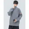 Suéter tejido con patrón TB de tres rayas, conjunto a juego para hombre y mujer, media cremallera, cuello alto, estilo vintage, otoño/invierno, venta al por mayor desde una fábrica transfronteriza