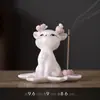 Porta incienso de cerámica de ciervo lindo, mascota de té creativa, decoración de escritorio, quemador de incienso para el hogar, soporte para varillas de incienso, adorno