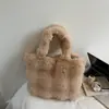 Moda Otoño 2026 Bolso Tote de Felpa Color Sólido Bolso de Moda Tendencia para Mujer Bolso Personalizado Estilo Coreano Simple