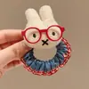 Diadema de Felpa de Conejito Linda y de Moda con Gafas, Pinza Bb de Peluche para Moño o Cola de Caballo, Accesorio para el Cabello de Mujer