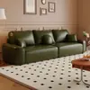 Sofá de cuero aceitado encerado estilo retro para rasguños de gato para salas de estar pequeñas, uso doméstico, lujo ligero, minimalista, alta gama, sofá de bloque de líneas rectas