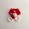Cachecol Infantil Yipan Série Vermelha de Inverno Cachecol de Ano Novo Aquecedor de Pescoço Quente e Grosso Tecido Tricô Cobertura de Pescoço à Prova de Vento para Bebê