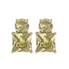 Pendientes de Tachuela de Cristal de Vidrio Ultra Transparente Exquisitos Simples con Circonita Cúbica de Azúcar Pequeña Súper Brillantes Personalidad Pendiente de Viaje de Gama Alta